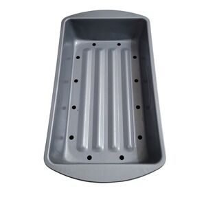 Non-Stick Meatloaf Pan Set with Perforated Fat Draining Rack Gray 9x5 Inch